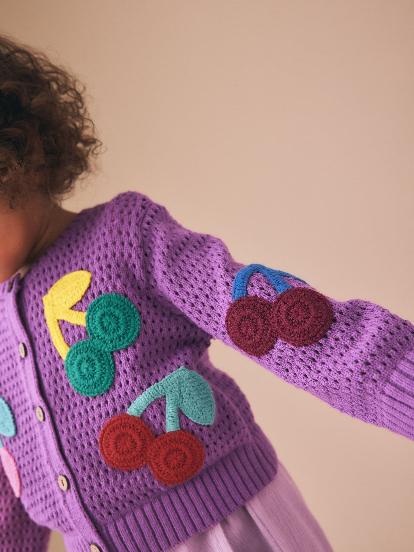 Dsiney Kidz - Purple Cherry Crochet Cardigan (3mths-7yrs) image 4