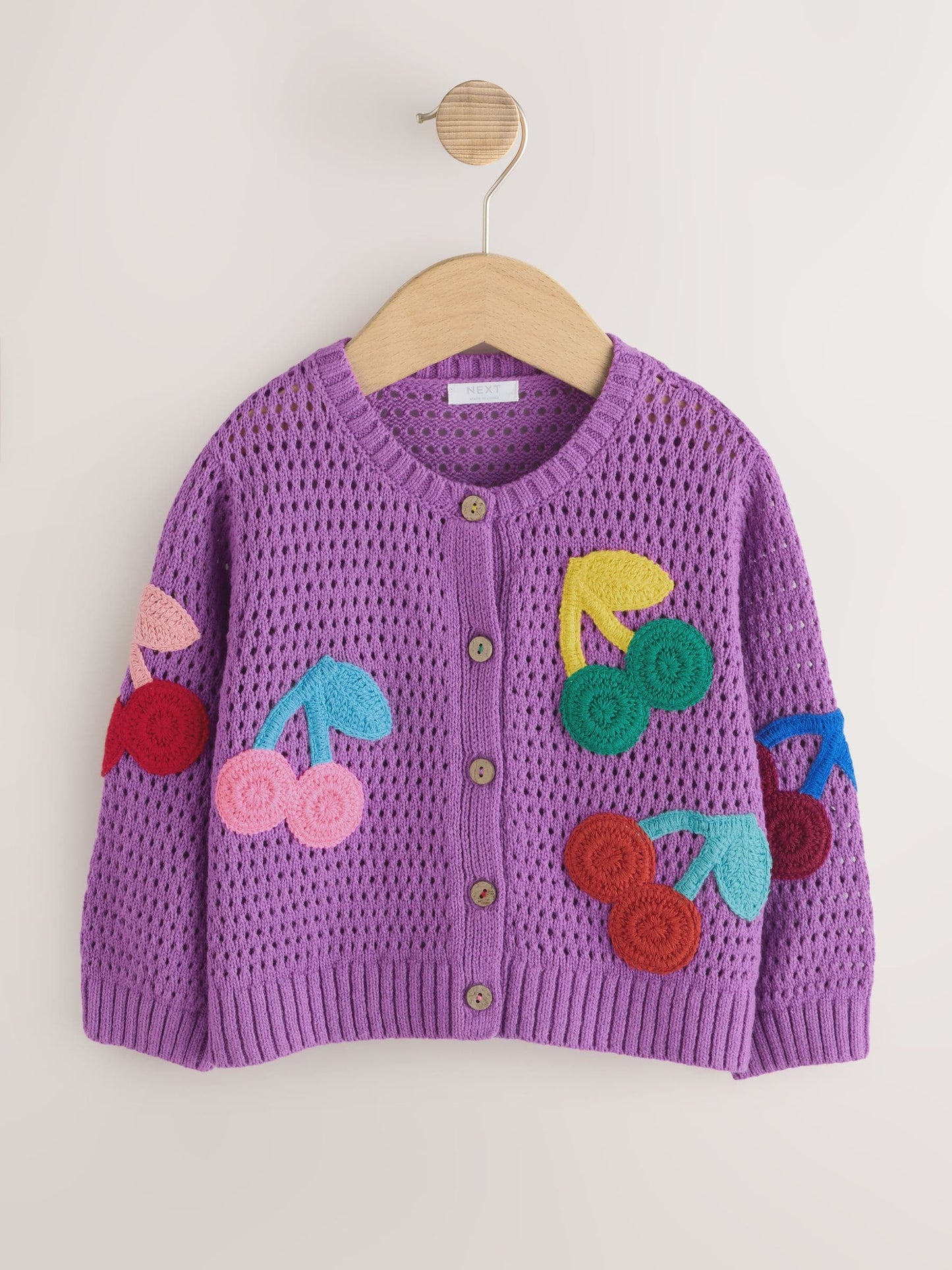 Dsiney Kidz - Purple Cherry Crochet Cardigan (3mths-7yrs) image 5
