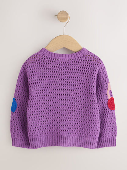 Dsiney Kidz - Purple Cherry Crochet Cardigan (3mths-7yrs) image 6