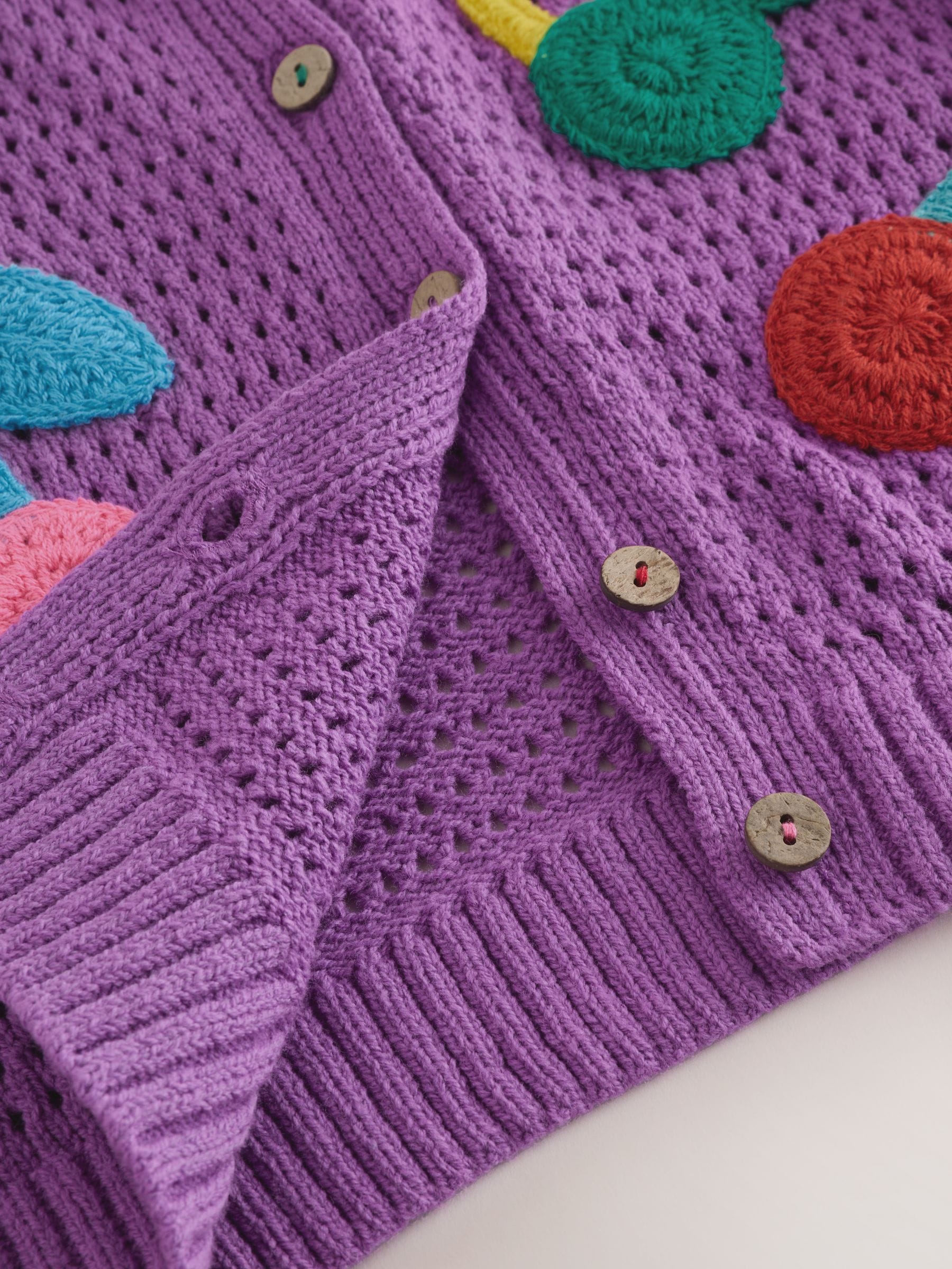 Dsiney Kidz - Purple Cherry Crochet Cardigan (3mths-7yrs) image 8