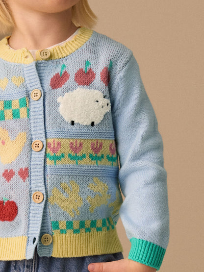 Blue Farm Animal Cardigan (3mths-7yrs) - image 4