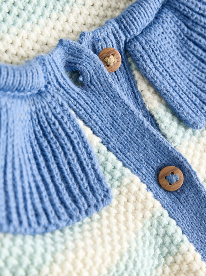 Dsiney Kidz - Light Blue Collared Fish Stripe Cardigan (3mths-7yrs) image 7