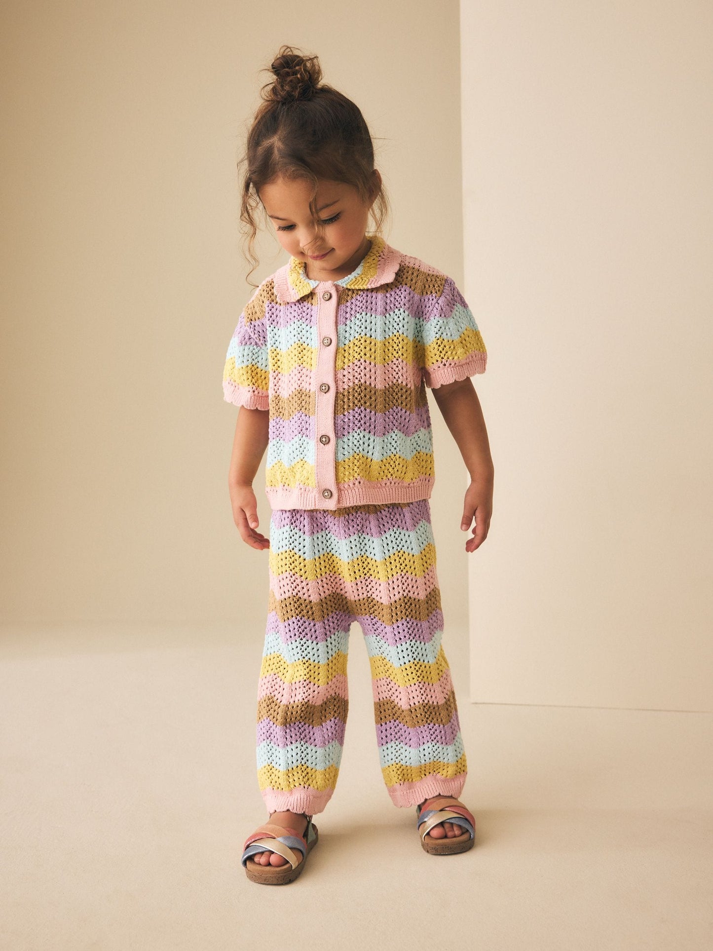 Multi Stripe Knitted Shirt and Trousers Set (3mths-10yrs) image 2
