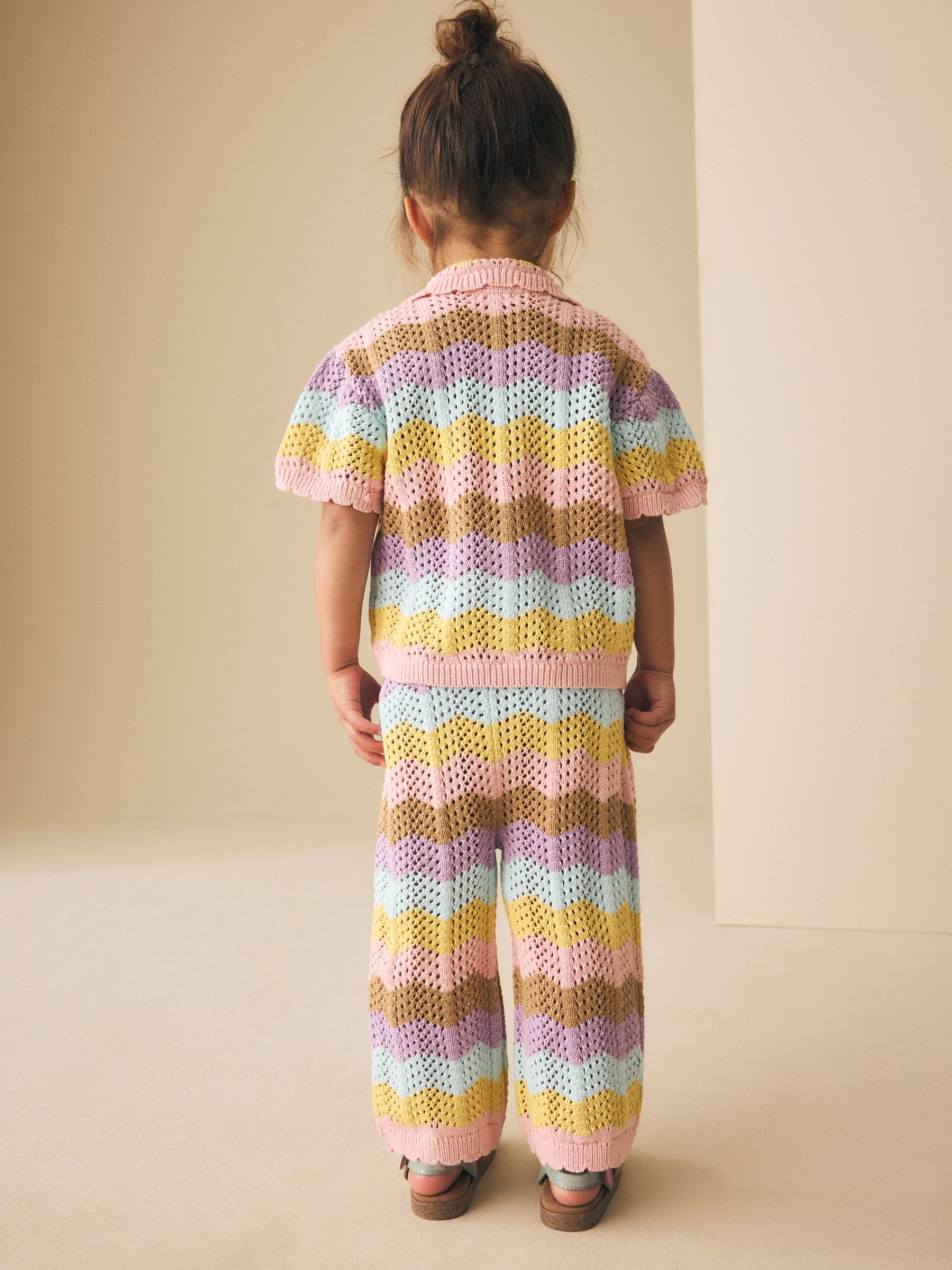 Multi Stripe Knitted Shirt and Trousers Set (3mths-10yrs) image 3