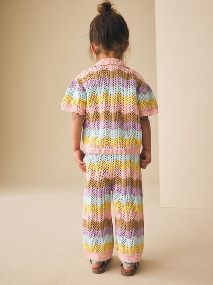 Multi Stripe Knitted Shirt and Trousers Set (3mths-10yrs) image 3