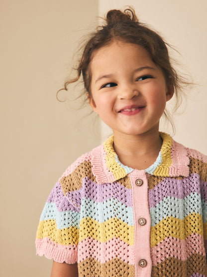 Multi Stripe Knitted Shirt and Trousers Set (3mths-10yrs) image 4
