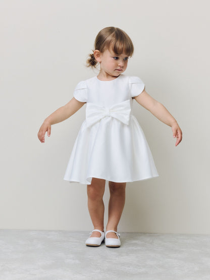 Ivory Flower Girls Bow Front Dress (3mths-10yrs)