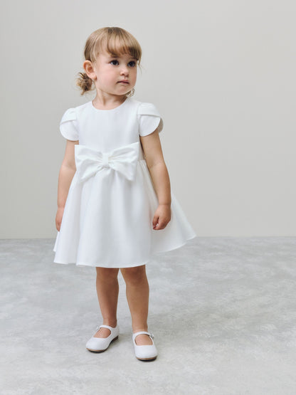 Ivory Flower Girls Bow Front Dress (3mths-10yrs)
