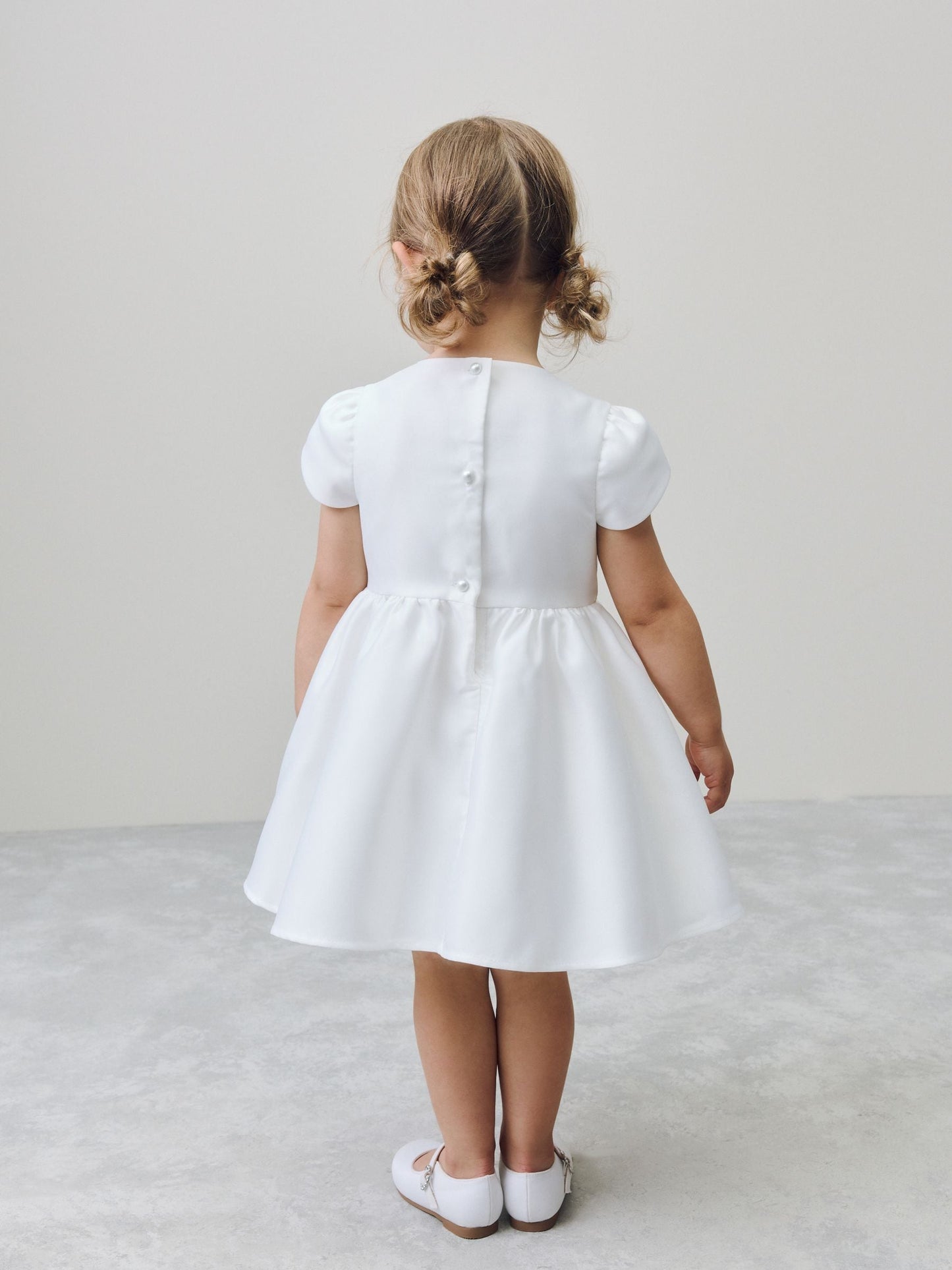 Ivory Flower Girls Bow Front Dress (3mths-10yrs)