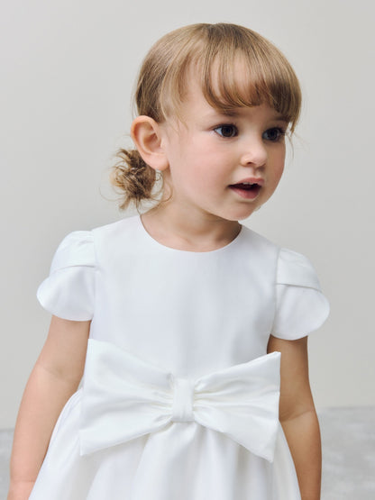 Ivory Flower Girls Bow Front Dress (3mths-10yrs)