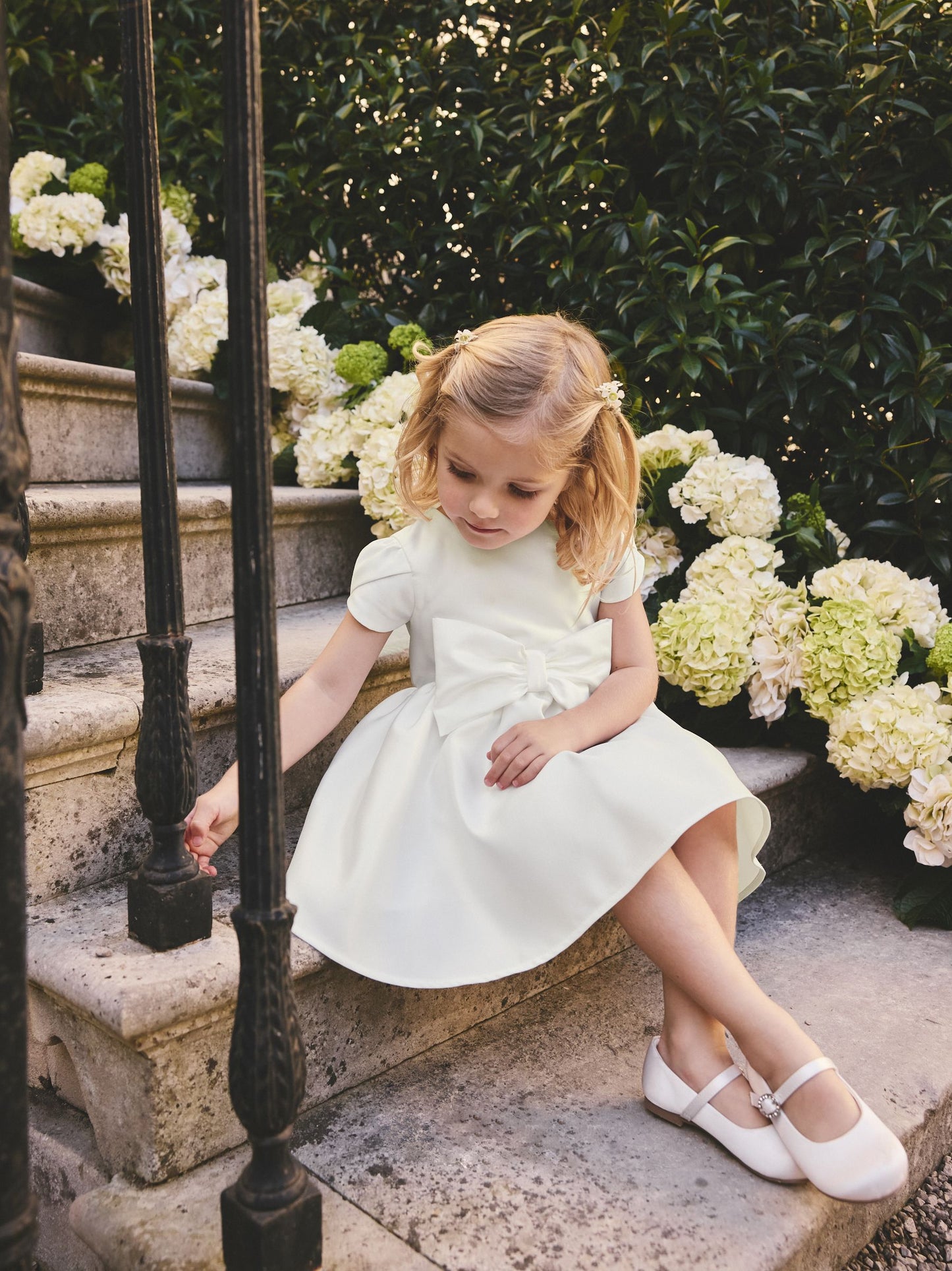Ivory Flower Girls Bow Front Dress (3mths-10yrs) image 4