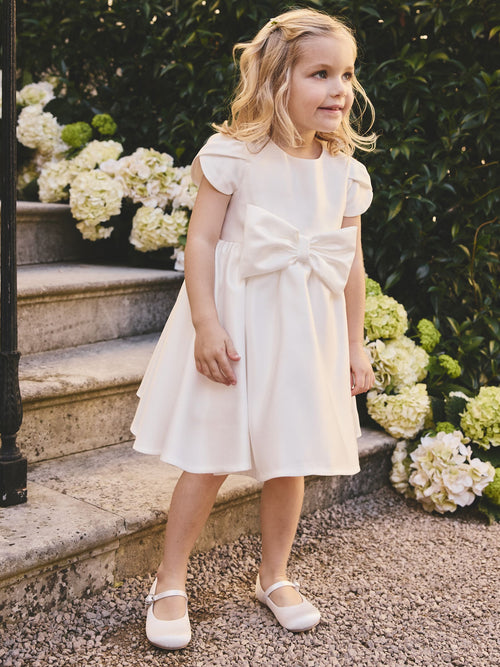 Dsiney Kidz - Ivory Flower Girls Bow Front Dress (3mths-10yrs) image 1