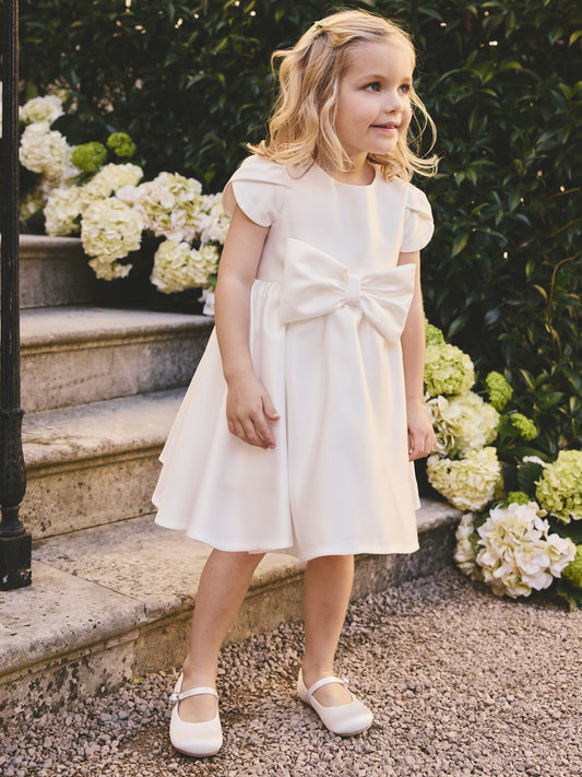 Dsiney Kidz - Ivory Flower Girls Bow Front Dress (3mths-10yrs) image 1