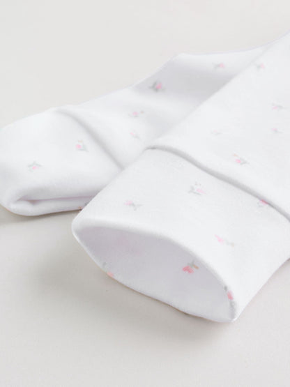 White/Pink Collar Baby Sleepsuits 3 Pack image 8