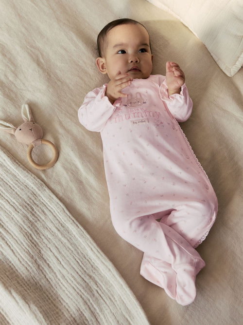 Pink Mummy Family Baby Sleepsuit (0-2yrs) image 1