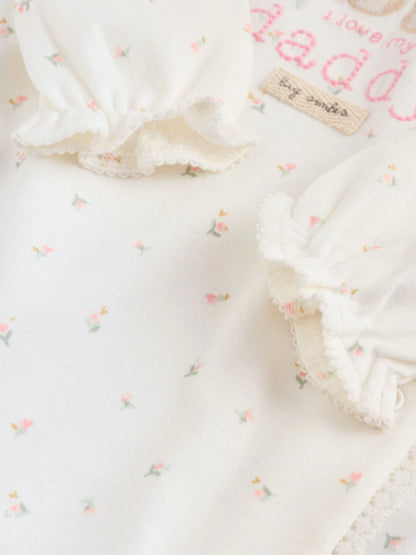 Ecru White Daddy Family Baby Sleepsuit (0-2yrs)
