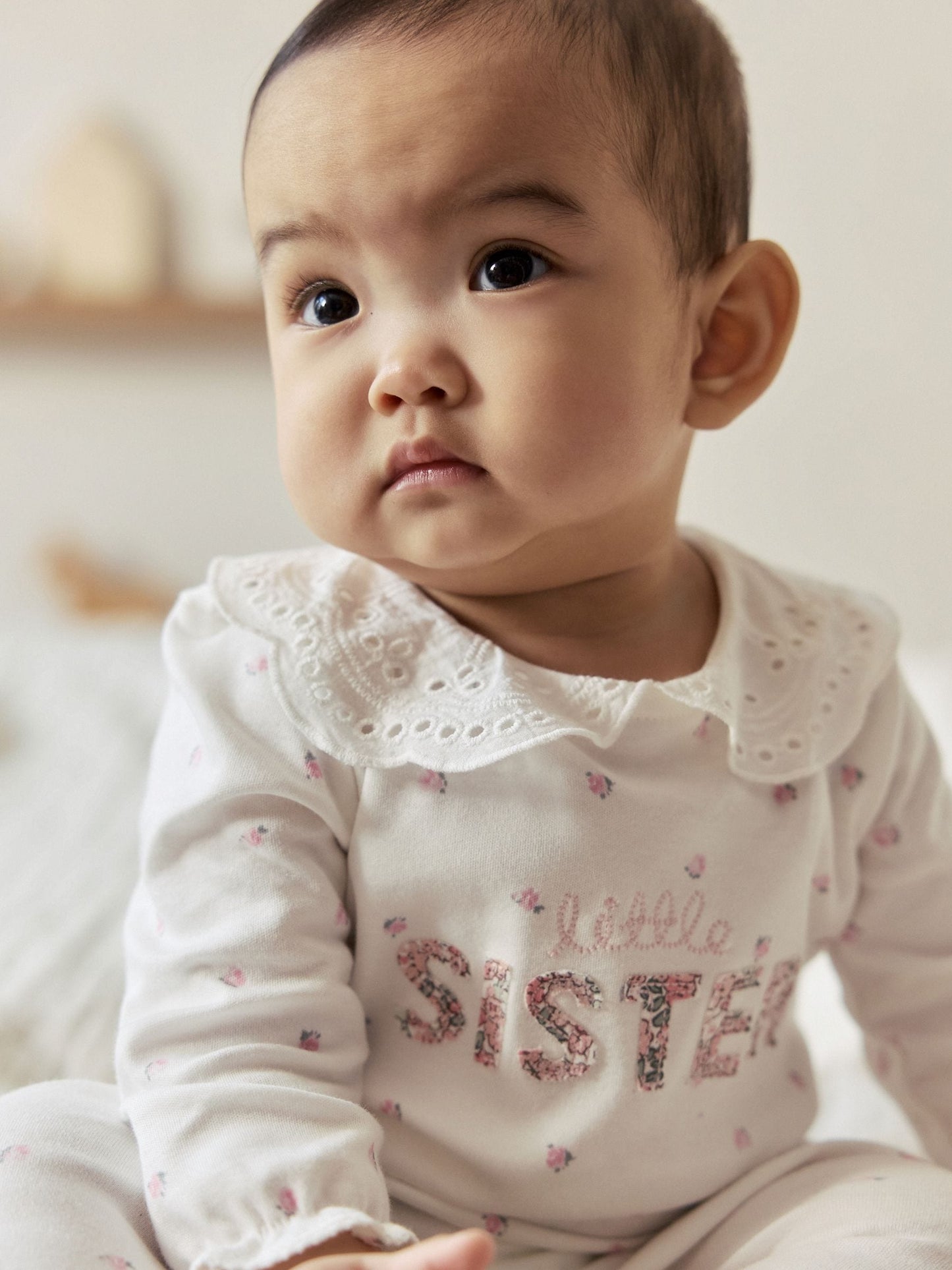 White Little Sister Family Baby Sleepsuit (0-2yrs) image 4