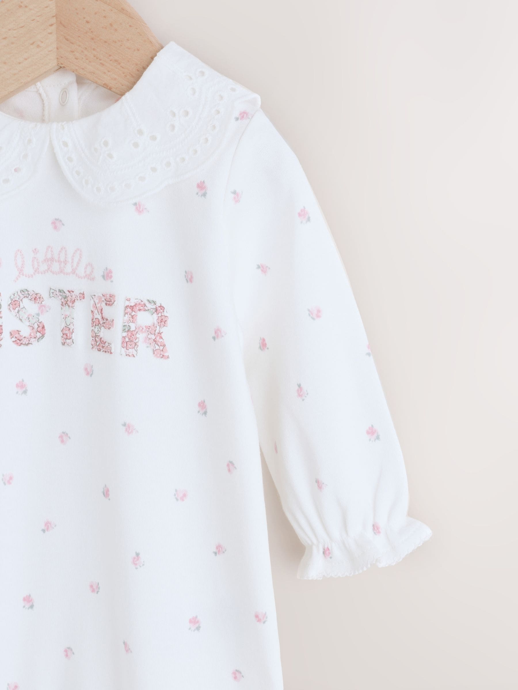 White Little Sister Family Baby Sleepsuit (0-2yrs) image 6