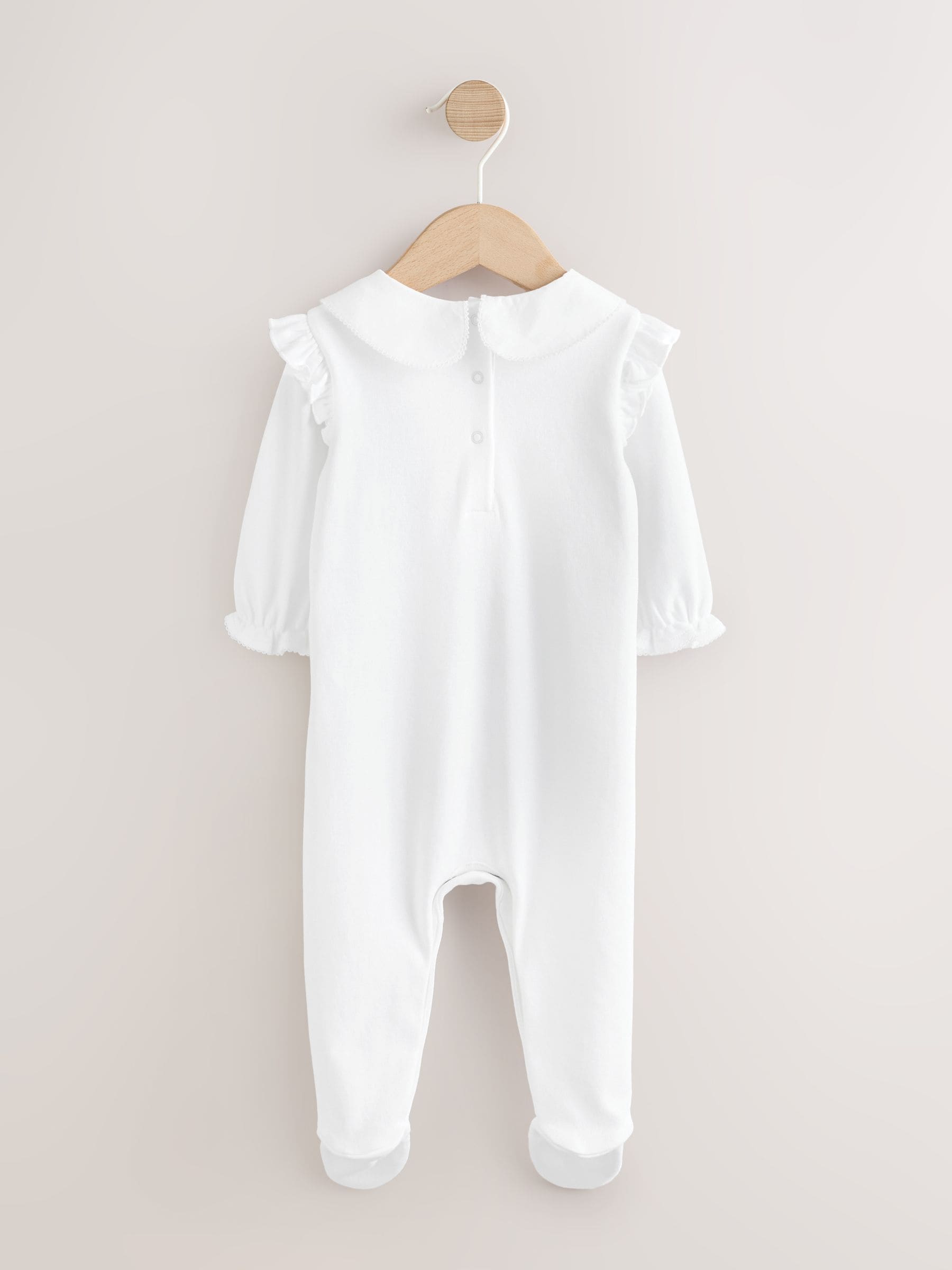 White Occasion Baby Sleepsuit (0-2yrs) image 2