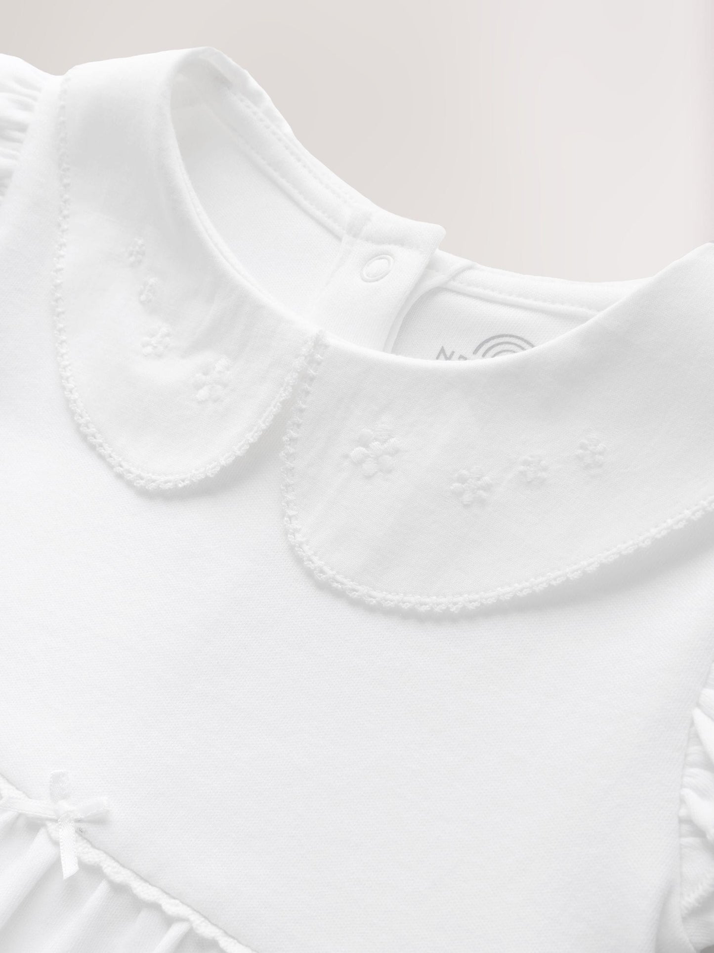 White Occasion Baby Sleepsuit (0-2yrs) image 5