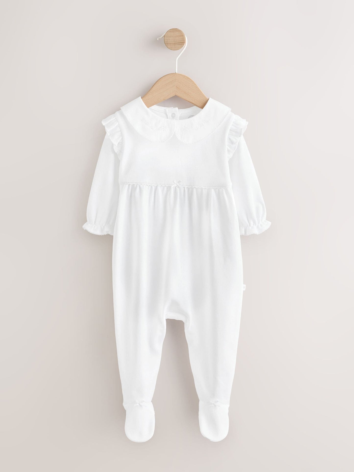 White Occasion Baby Sleepsuit (0-2yrs) image 1