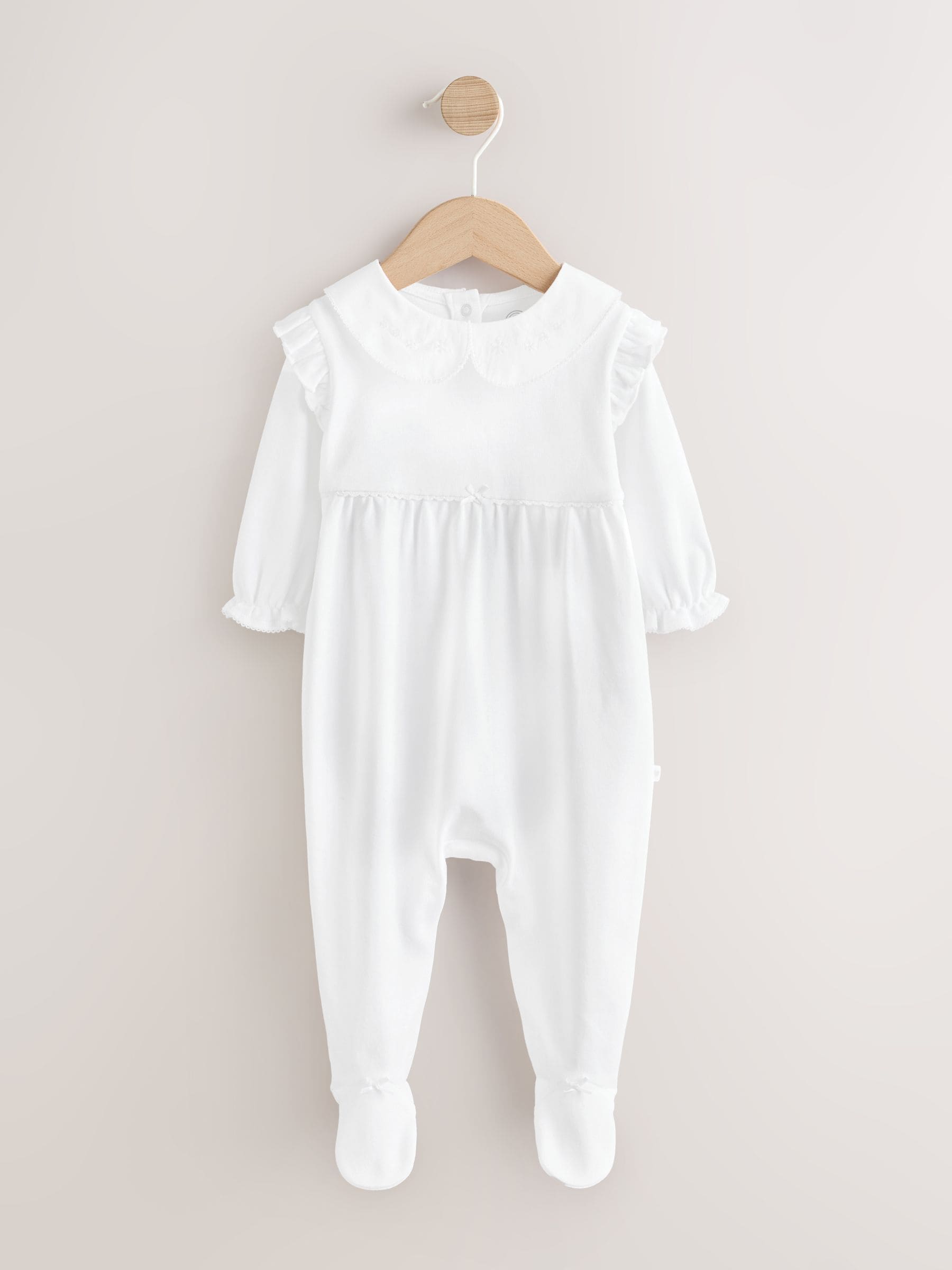 White Occasion Baby Sleepsuit (0-2yrs) image 1