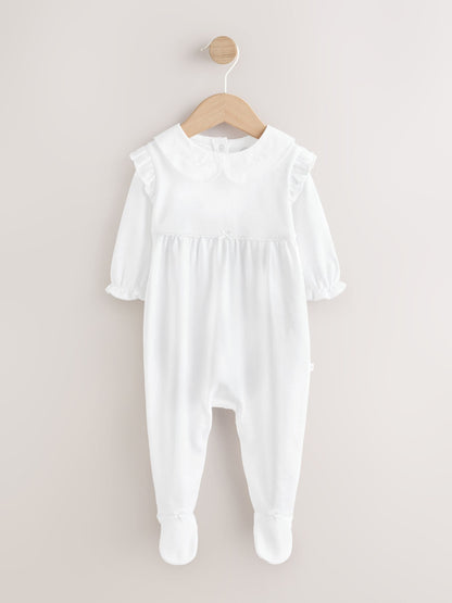 White Occasion Baby Sleepsuit (0-2yrs) image 1