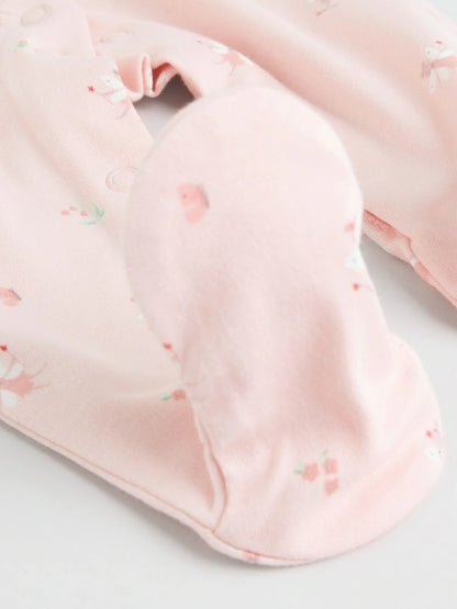 White/Pink 7 Pack Baby Sleepsuit (0-2yrs)