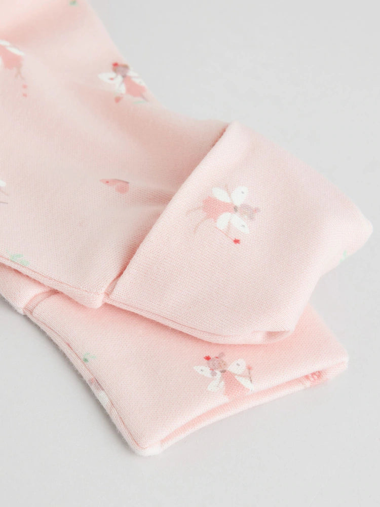 White/Pink 7 Pack Baby Sleepsuit (0-2yrs)