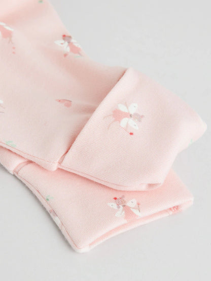 White/Pink 7 Pack Baby Sleepsuit (0-2yrs)