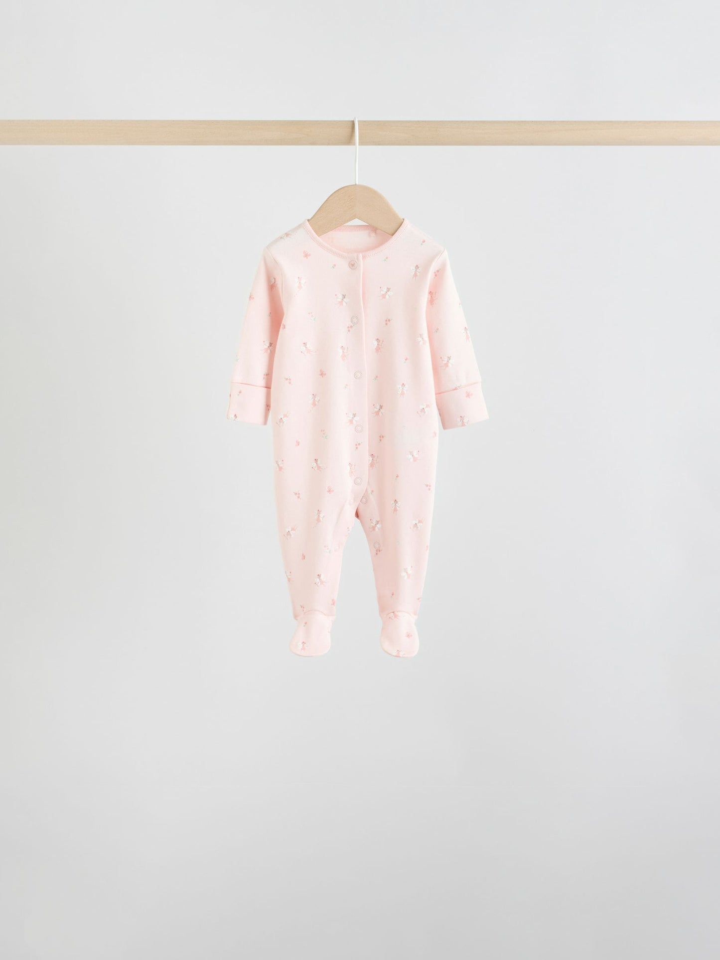White/Pink 7 Pack Baby Sleepsuit (0-2yrs) image 5