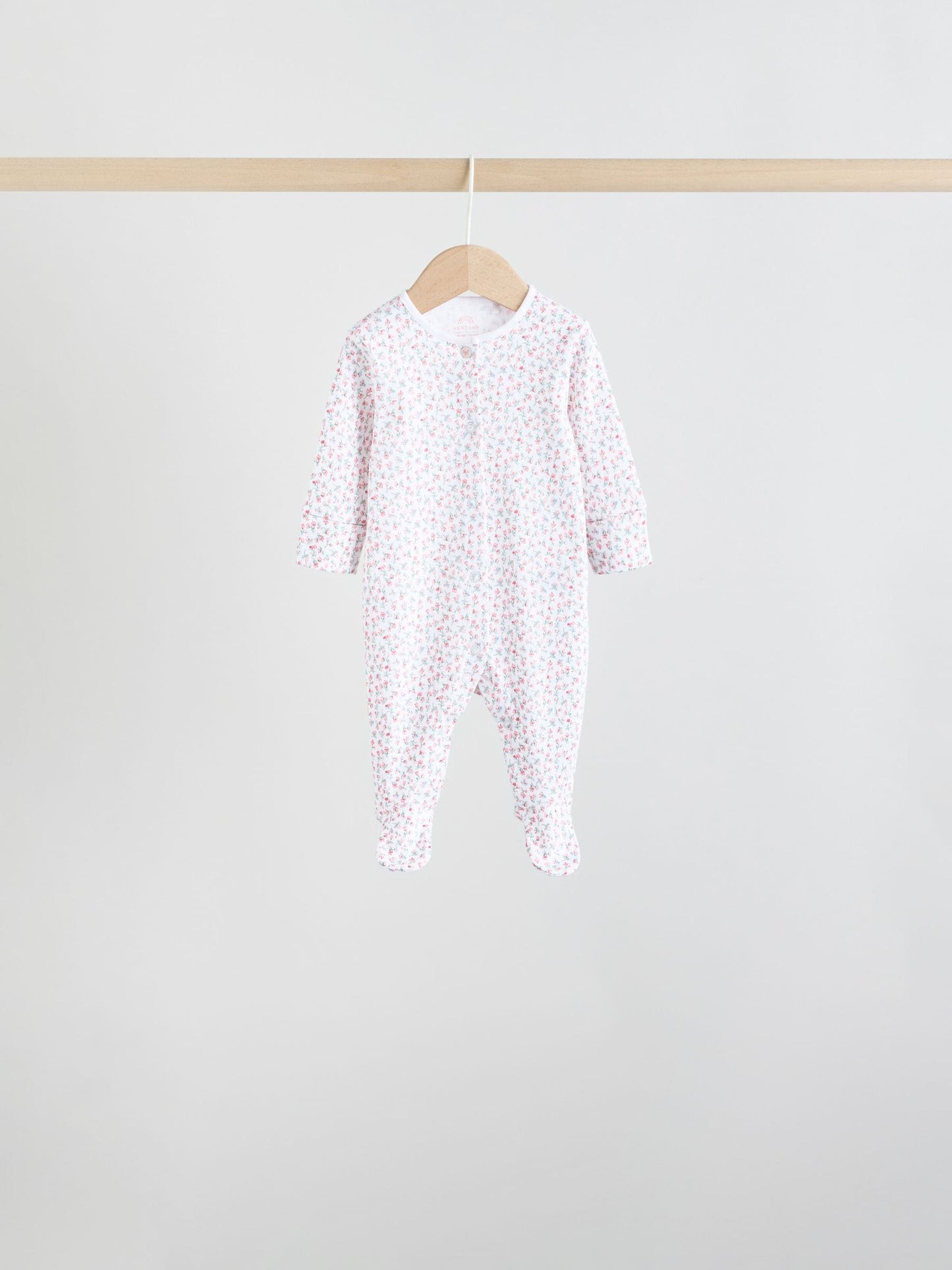 White/Pink 7 Pack Baby Sleepsuit (0-2yrs) image 6