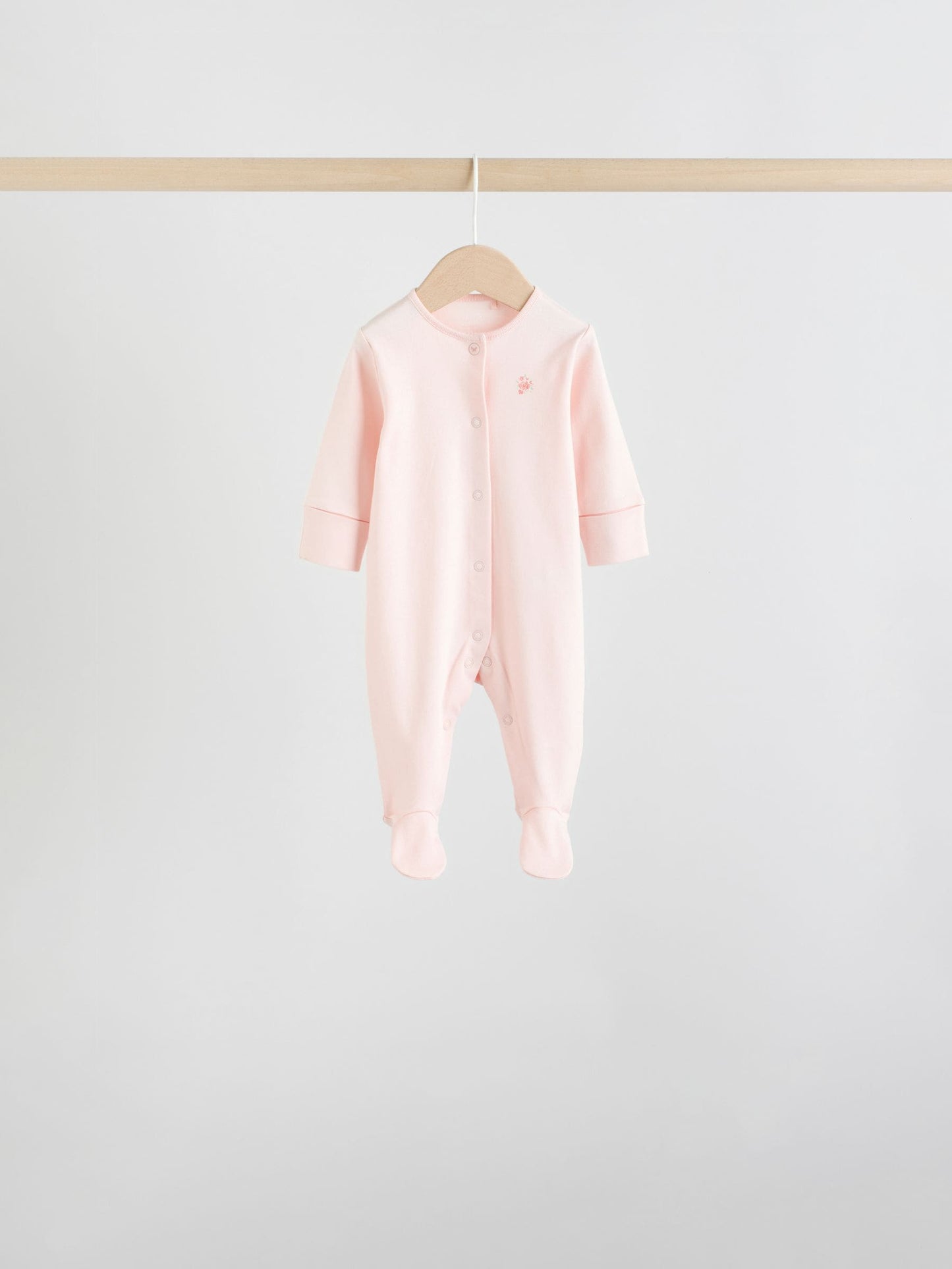 White/Pink 7 Pack Baby Sleepsuit (0-2yrs) image 8