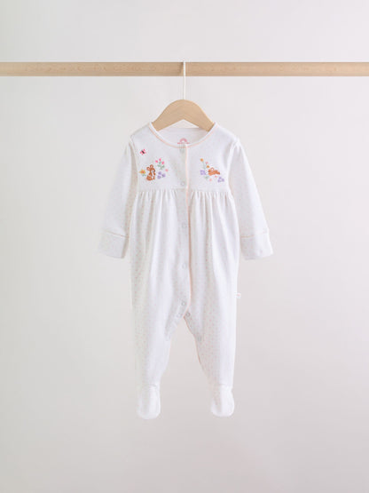 Pink Baby Bunny Sleepsuits 3 Pack (0-2yrs) image 3