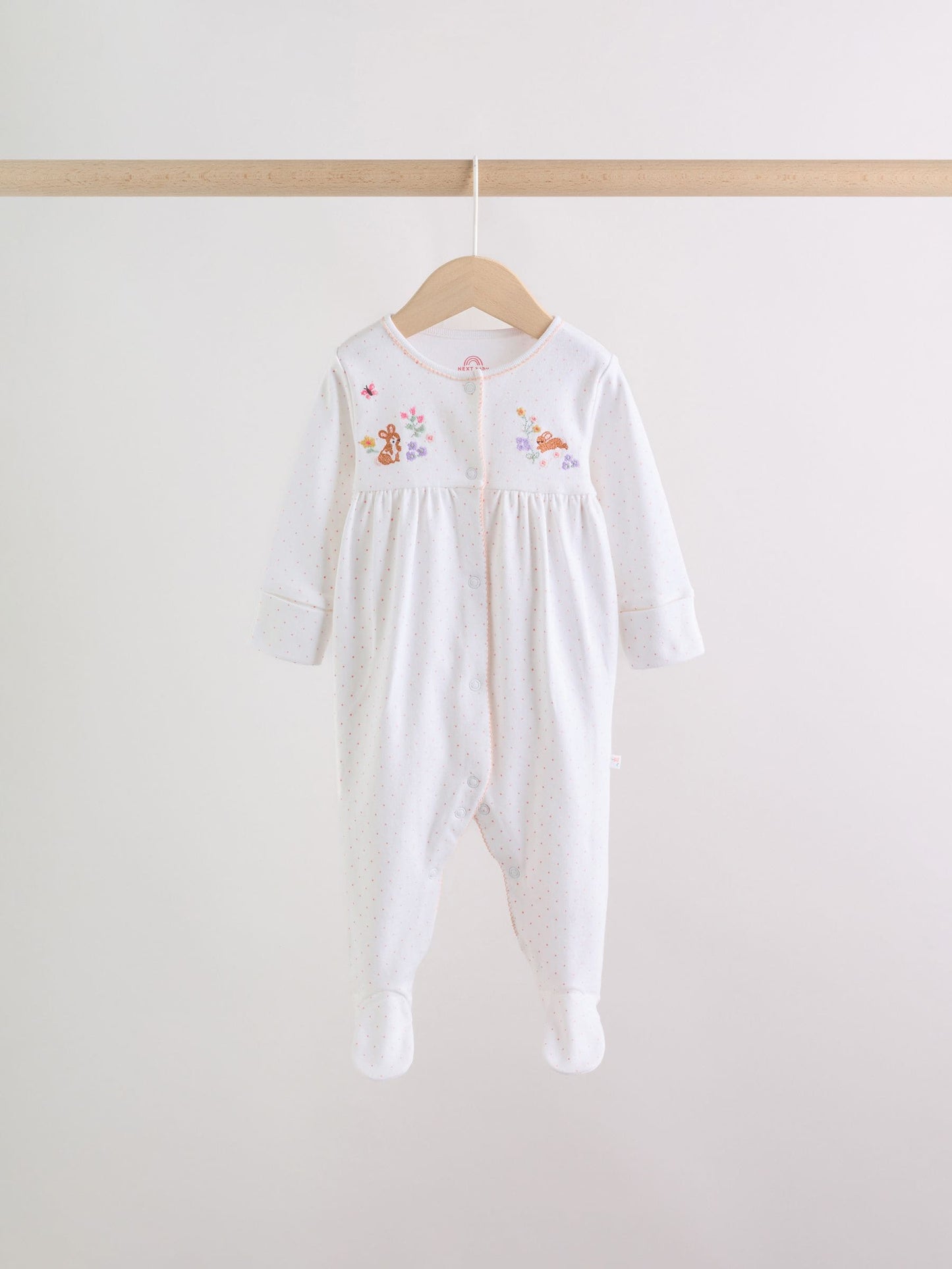 Pink Baby Bunny Sleepsuits 3 Pack (0-2yrs) image 3