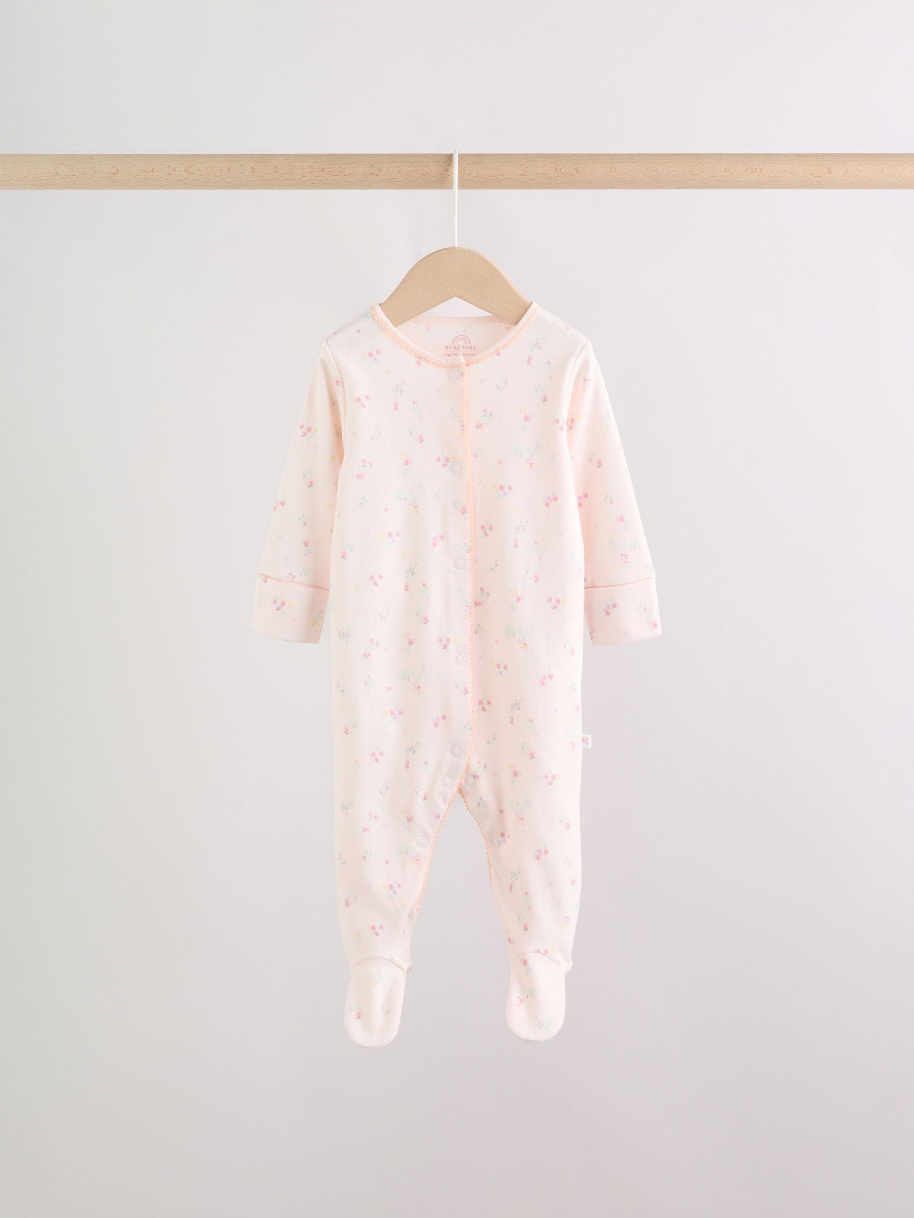 Pink Baby Bunny Sleepsuits 3 Pack (0-2yrs) image 4