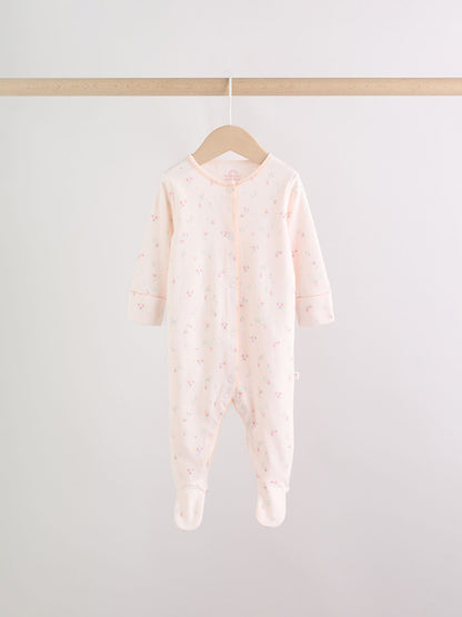 Pink Baby Bunny Sleepsuits 3 Pack (0-2yrs) image 4
