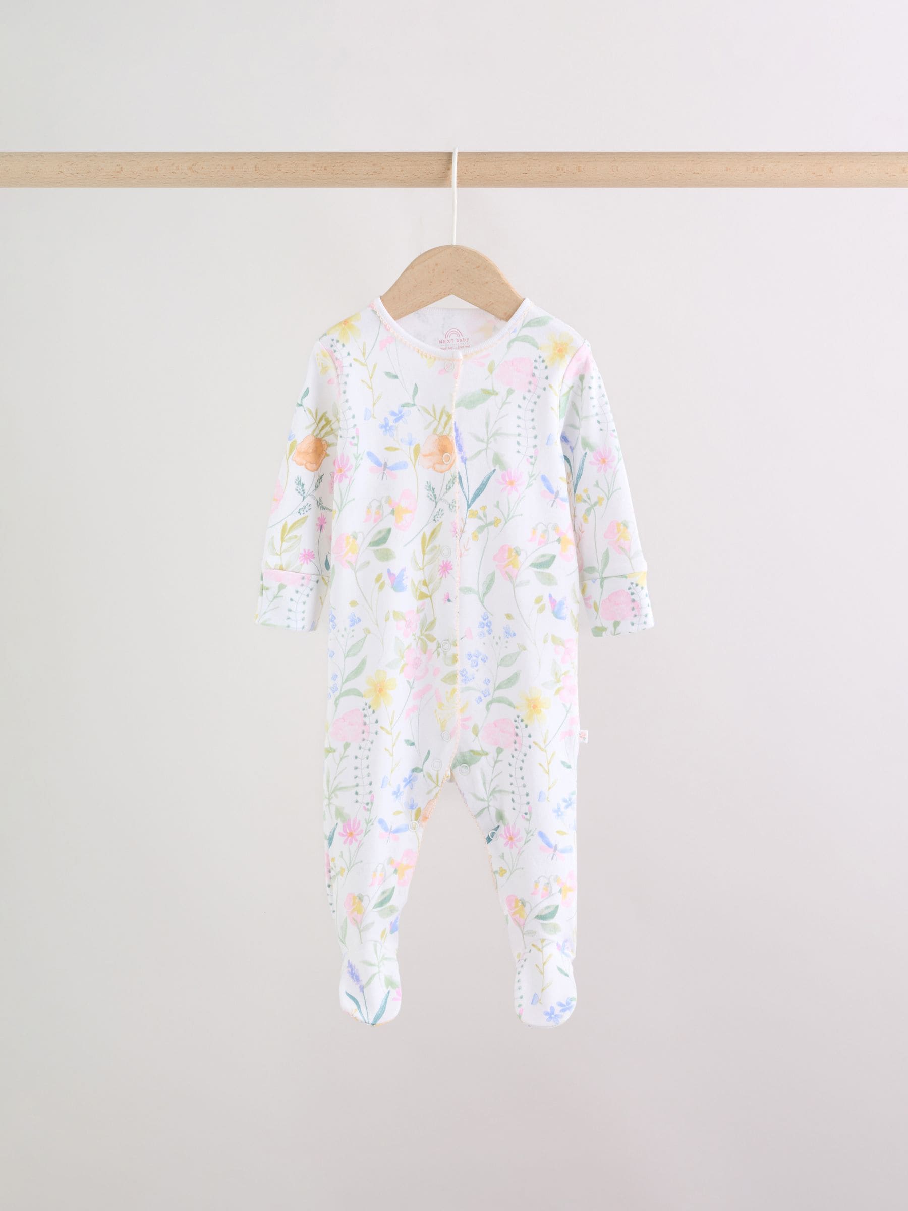 Pink Baby Bunny Sleepsuits 3 Pack (0-2yrs) image 5