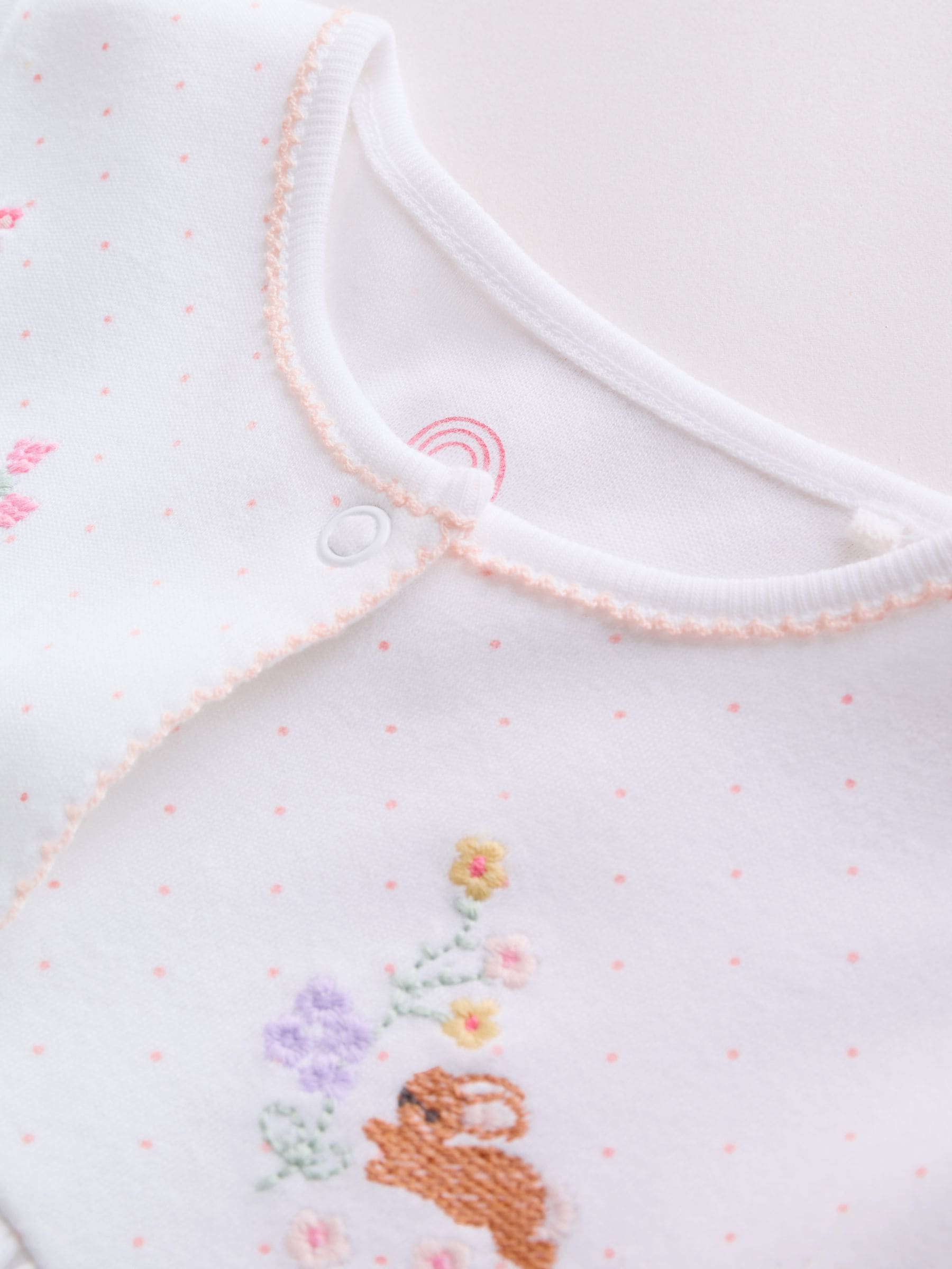 Pink Baby Bunny Sleepsuits 3 Pack (0-2yrs) image 8
