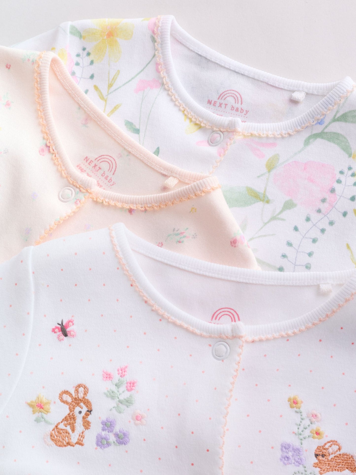 Pink Baby Bunny Sleepsuits 3 Pack (0-2yrs) image 9