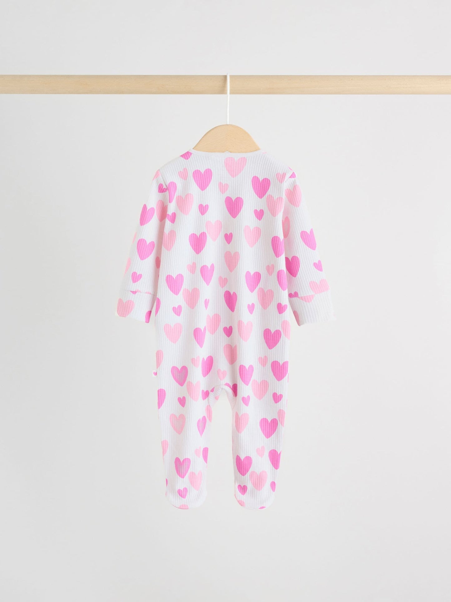 Pink 3 Pack Two Way Zip Baby Sleepsuits (0-2yrs) image 6