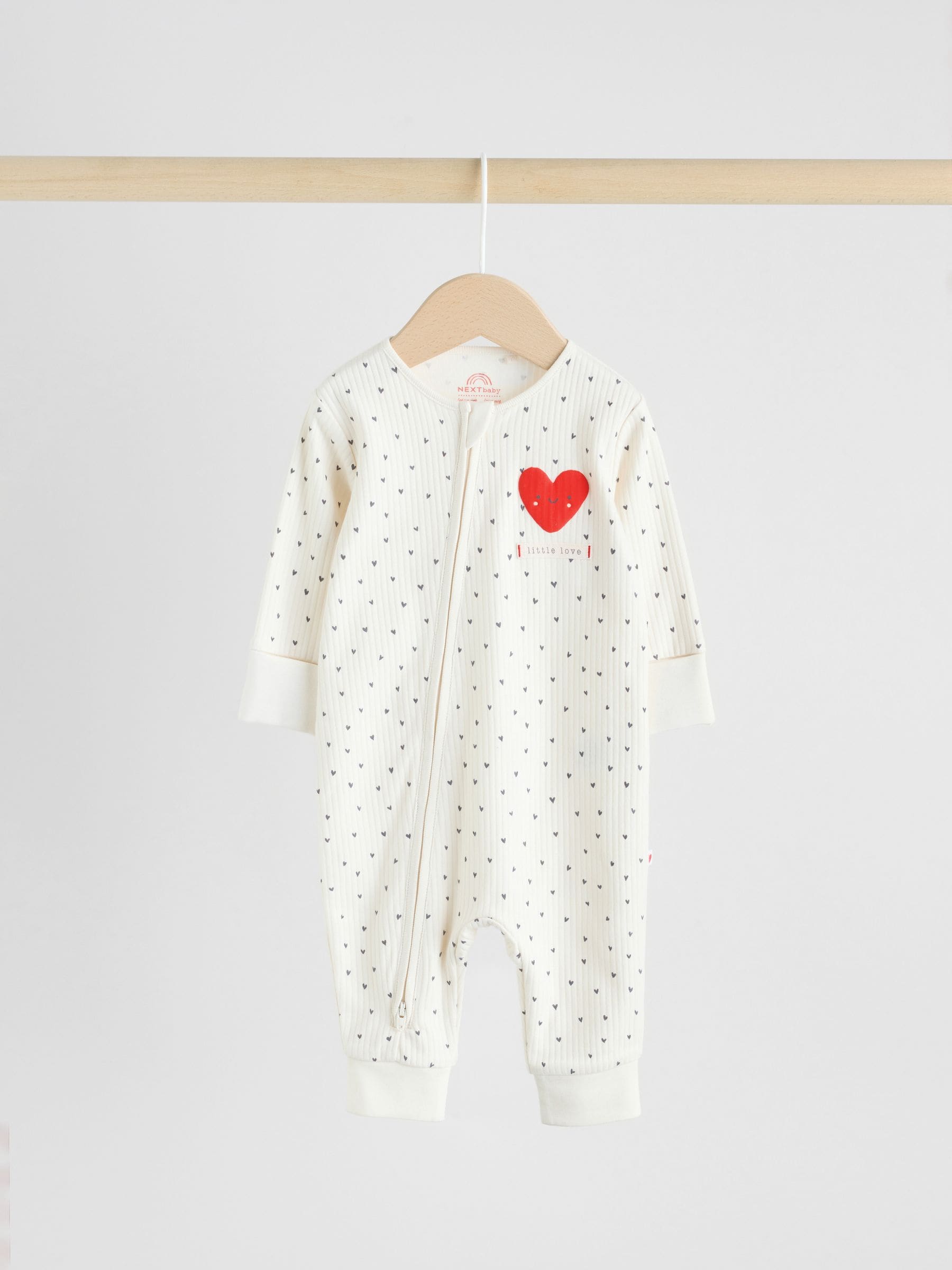 Red Heart Two Way Zip Baby Sleepsuits 3 Pack (0mths-3yrs) image 3