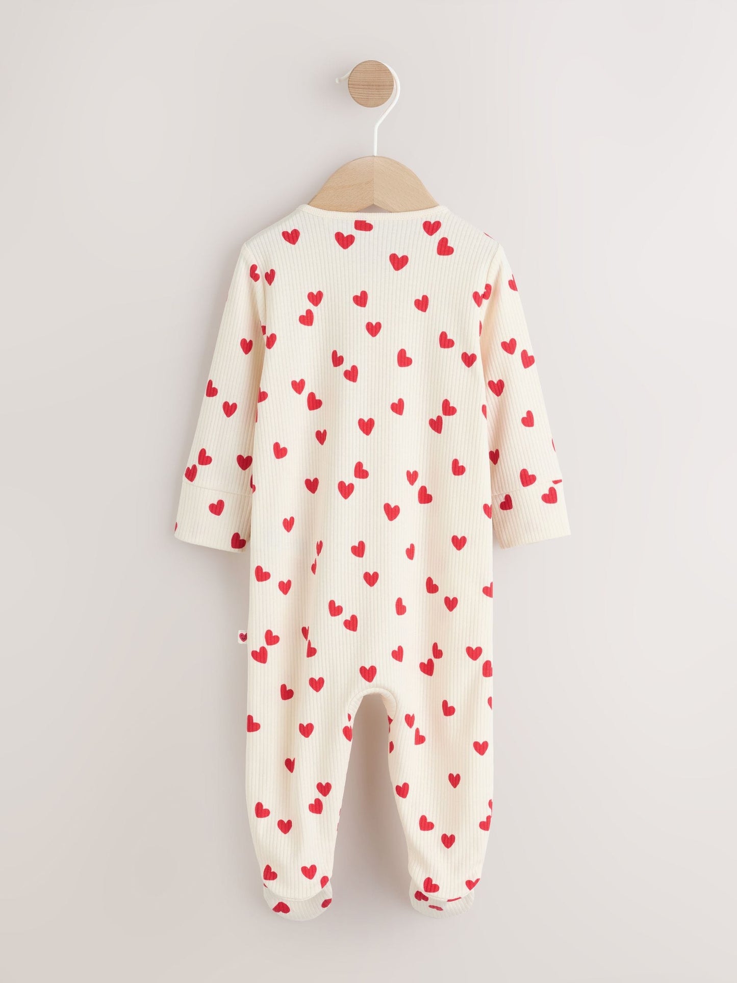 Red Heart Valentines Valentines Two Way Zip Baby Sleepsuit (0-2yrs) image 8