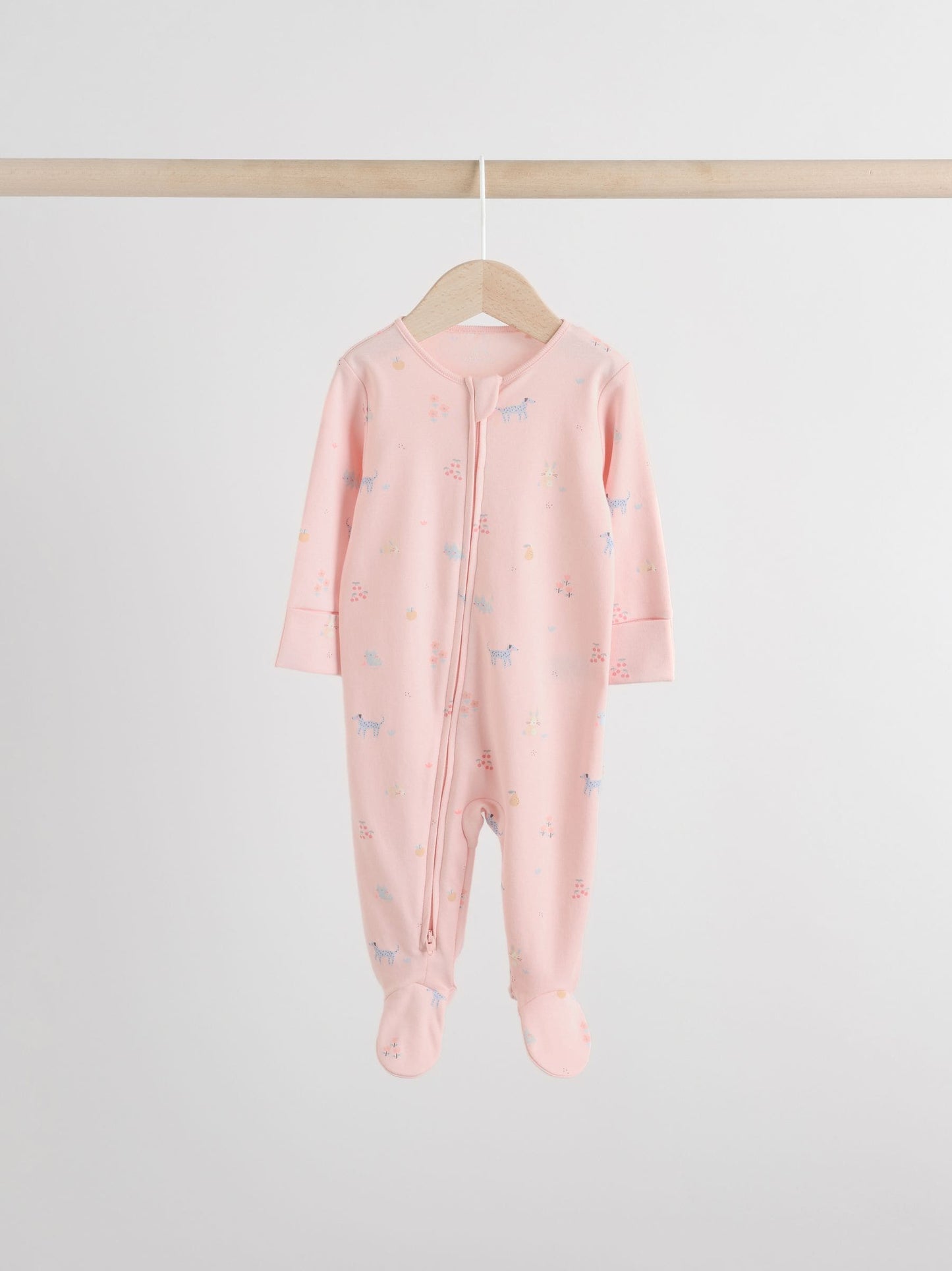 Multi Pastel Character Two Way Zip Baby Sleepsuits 5 Pack (0-2yrs) image 5