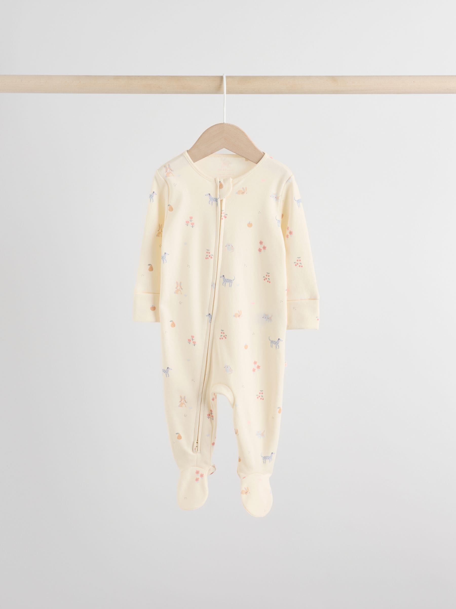 Multi Pastel Character Two Way Zip Baby Sleepsuits 5 Pack (0-2yrs) image 7
