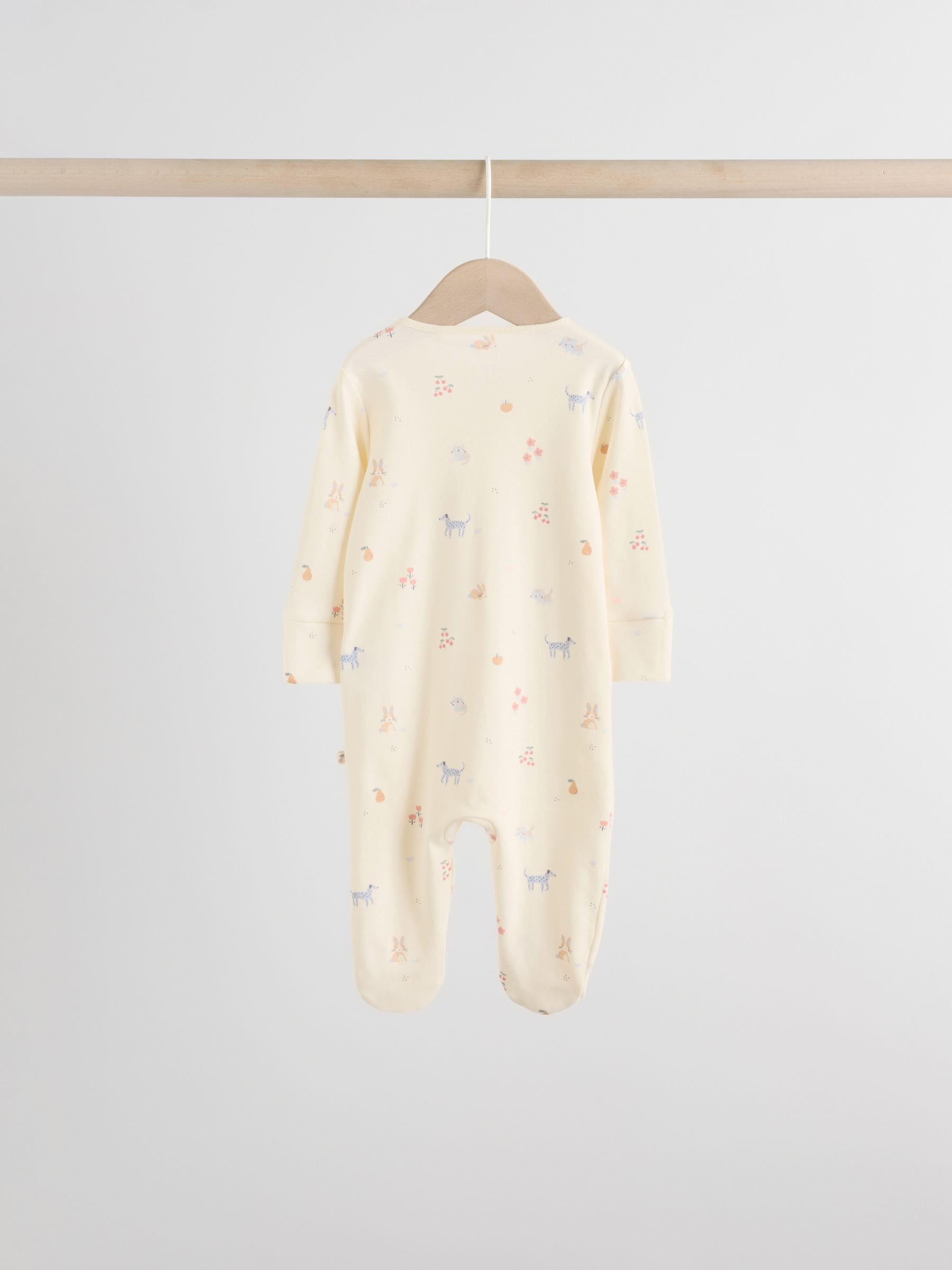Multi Pastel Character Two Way Zip Baby Sleepsuits 5 Pack (0-2yrs) image 8