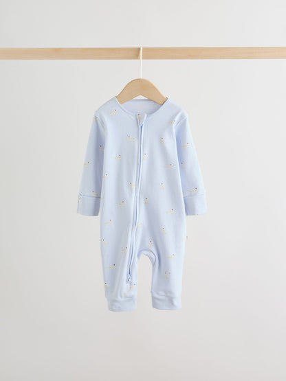 Multi Pastel Character 3 Pack Two Way Zip Baby Sleepsuit (0mths-3yrs) image 3