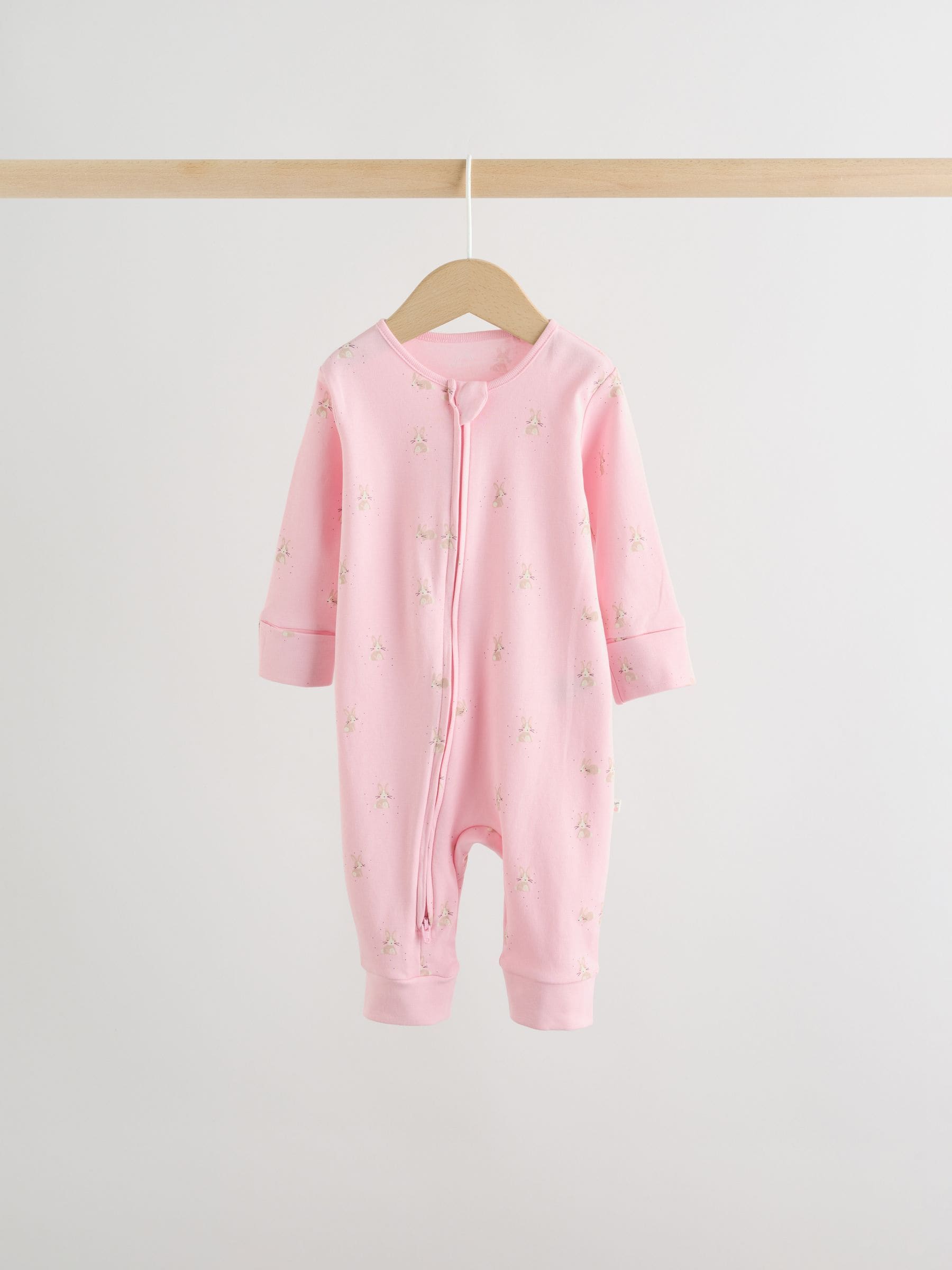 Multi Pastel Character 3 Pack Two Way Zip Baby Sleepsuit (0mths-3yrs) image 4