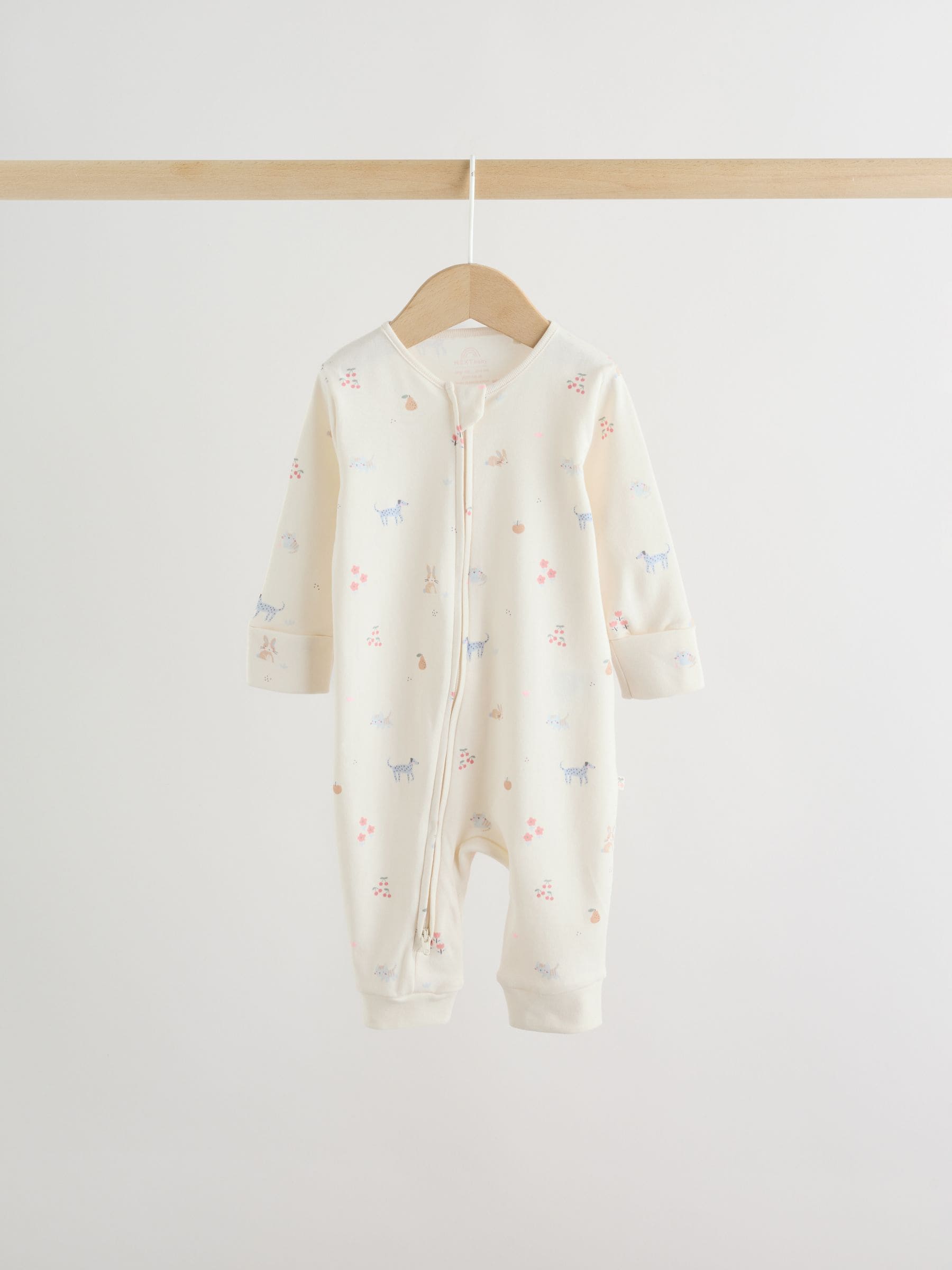 Multi Pastel Character 3 Pack Two Way Zip Baby Sleepsuit (0mths-3yrs) image 5