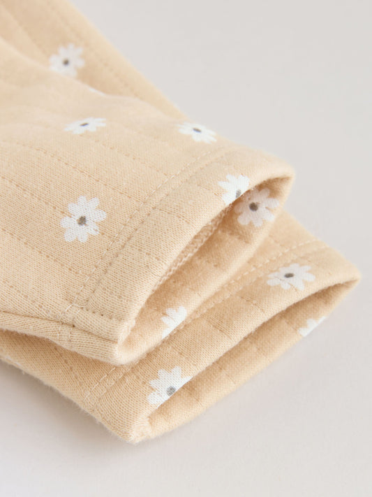 Yellow Quilted Baby Sleepsuits 2 Pack image 3